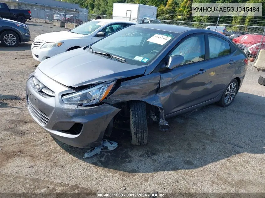 2016 Hyundai Accent Se VIN: KMHCU4AE5GU045484 Lot: 40311560