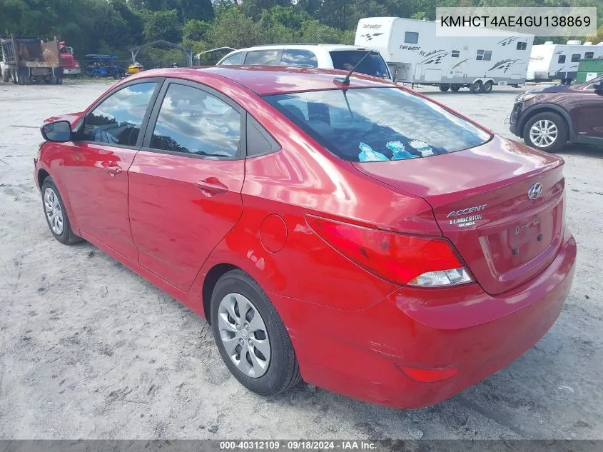 KMHCT4AE4GU138869 2016 Hyundai Accent Se