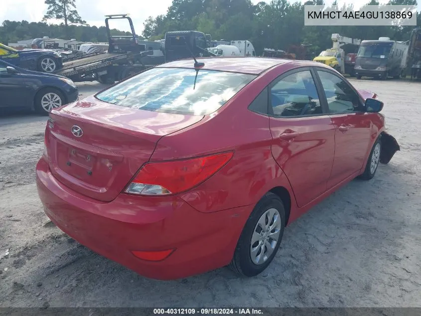 KMHCT4AE4GU138869 2016 Hyundai Accent Se