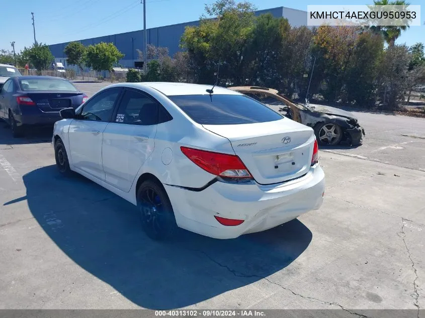 2016 Hyundai Accent Se VIN: KMHCT4AEXGU950953 Lot: 40313102