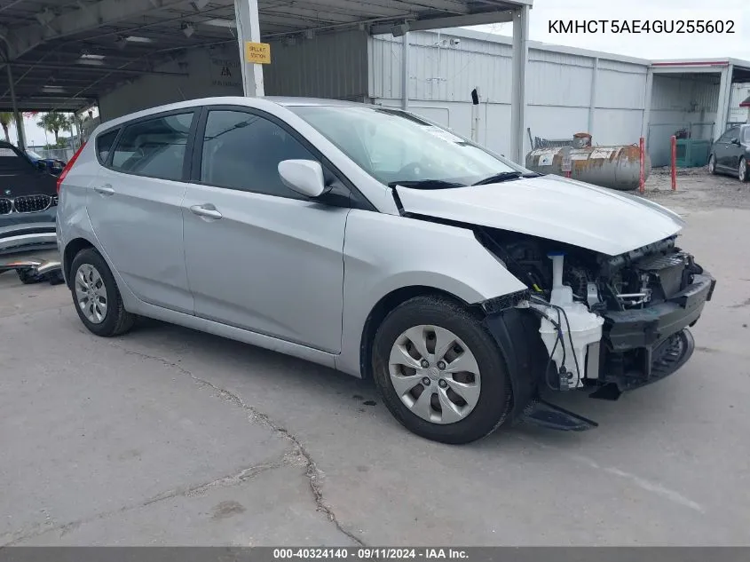 2016 Hyundai Accent Se VIN: KMHCT5AE4GU255602 Lot: 40324140