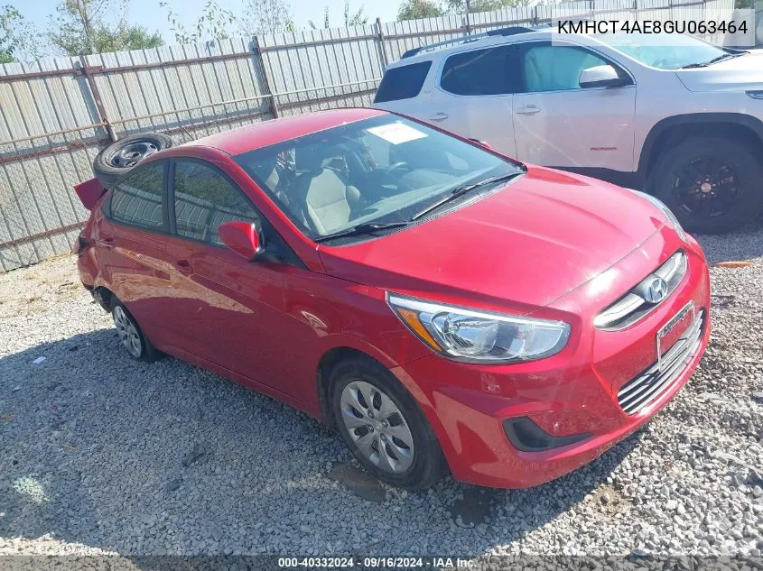 2016 Hyundai Accent Se VIN: KMHCT4AE8GU063464 Lot: 40332024