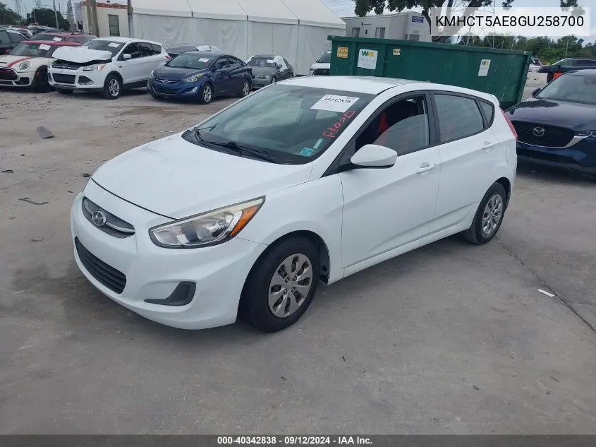 KMHCT5AE8GU258700 2016 Hyundai Accent Se