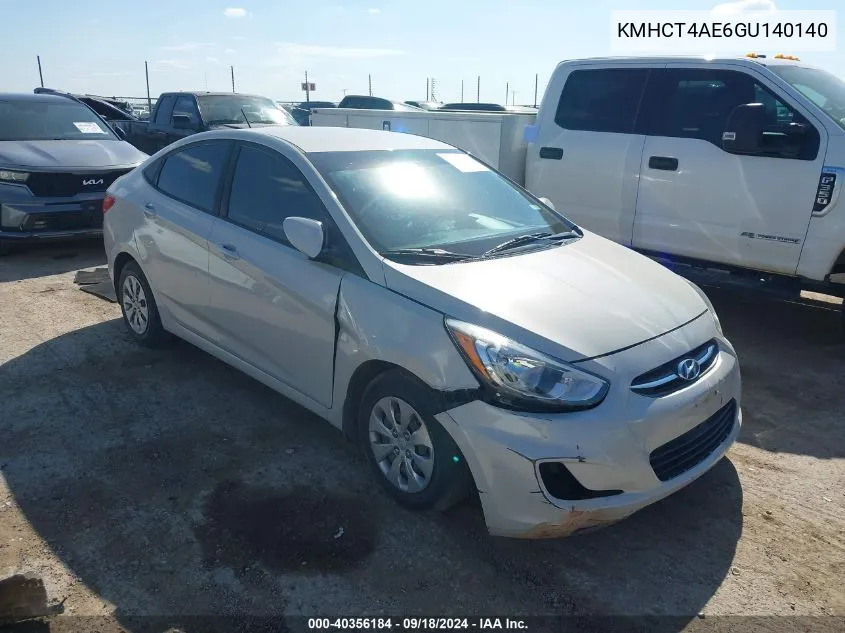 2016 Hyundai Accent Se VIN: KMHCT4AE6GU140140 Lot: 40356184