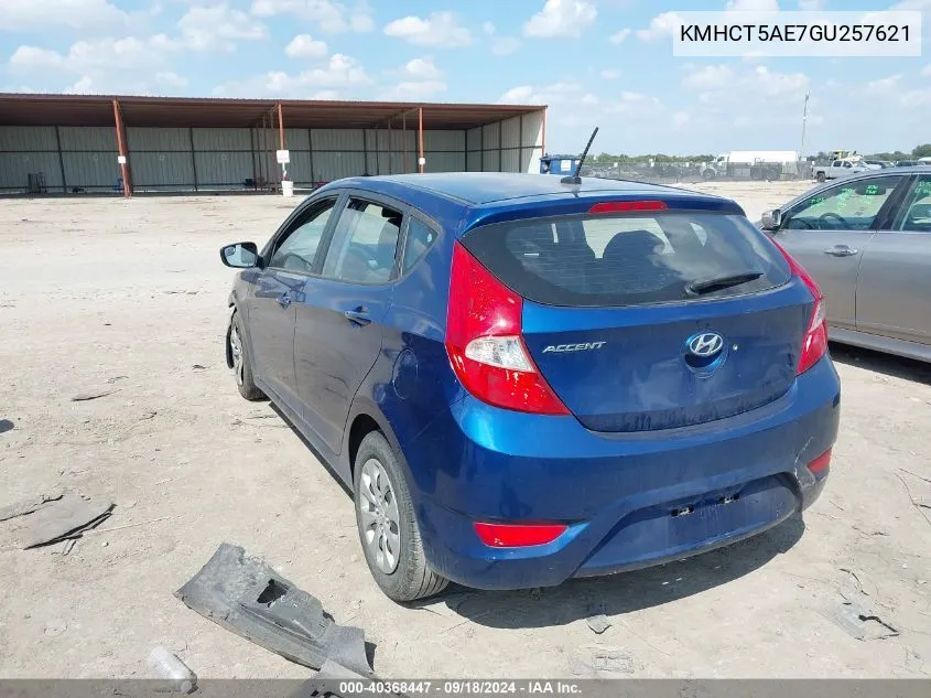 2016 Hyundai Accent Se VIN: KMHCT5AE7GU257621 Lot: 40368447