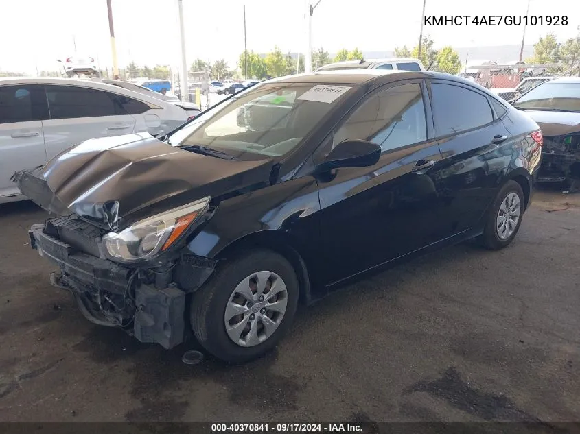 2016 Hyundai Accent Se VIN: KMHCT4AE7GU101928 Lot: 40370841