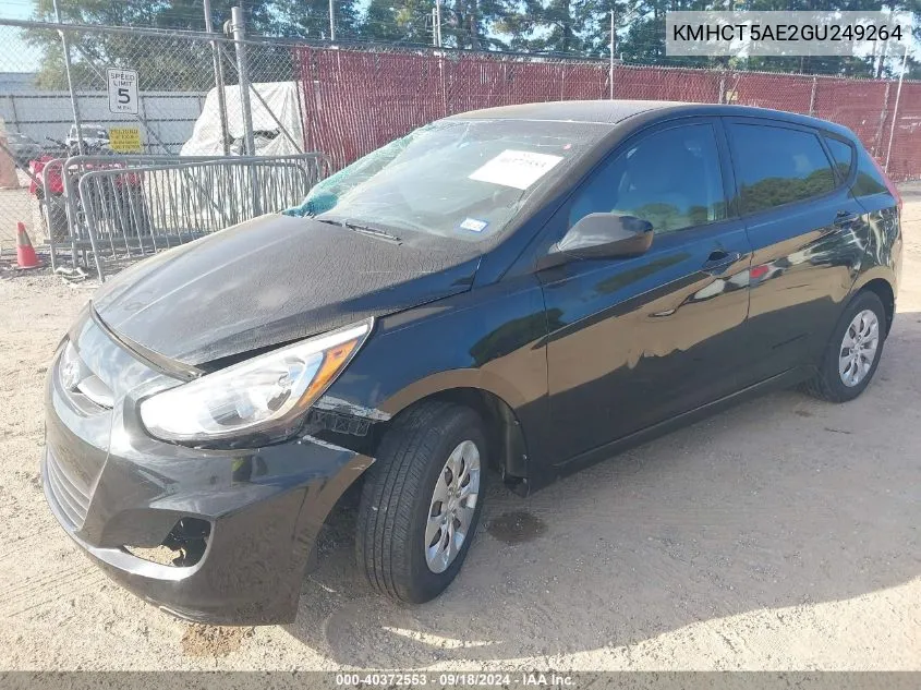 2016 Hyundai Accent Se VIN: KMHCT5AE2GU249264 Lot: 40372553