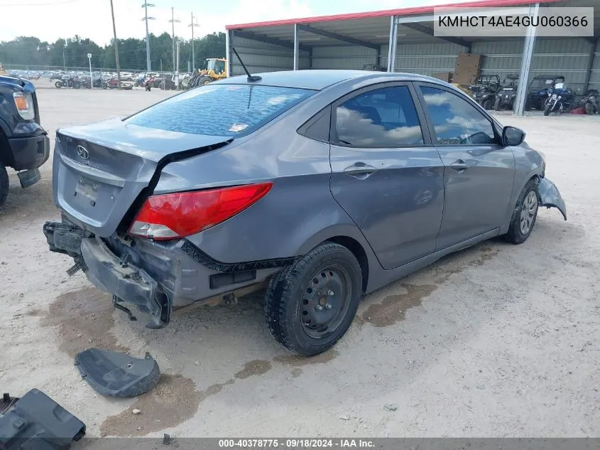 2016 Hyundai Accent Se VIN: KMHCT4AE4GU060366 Lot: 40378775