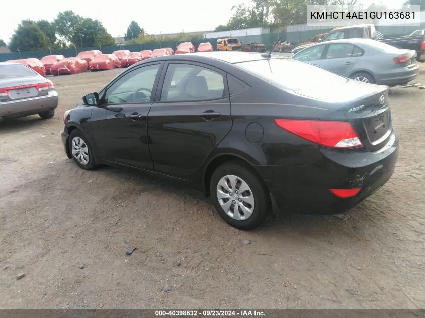 2016 Hyundai Accent Se VIN: KMHCT4AE1GU163681 Lot: 40398832