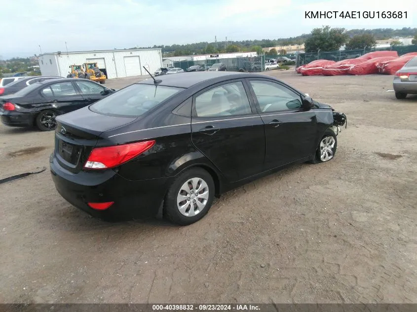 2016 Hyundai Accent Se VIN: KMHCT4AE1GU163681 Lot: 40398832