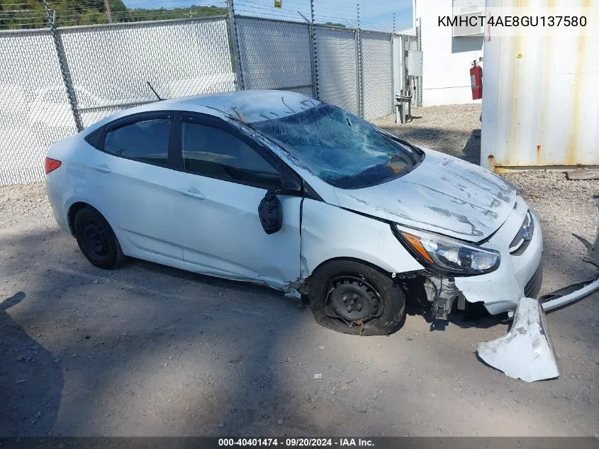 KMHCT4AE8GU137580 2016 Hyundai Accent Se