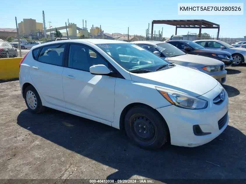 2016 Hyundai Accent Se VIN: KMHCT5AE7GU280526 Lot: 40413038