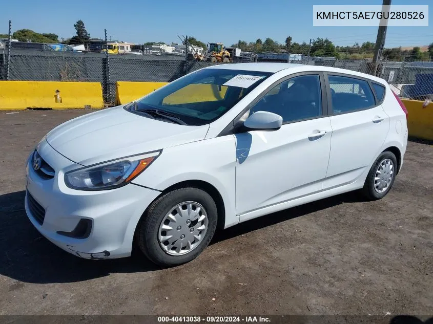 2016 Hyundai Accent Se VIN: KMHCT5AE7GU280526 Lot: 40413038