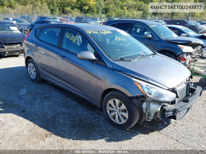 2016 Hyundai Accent Se VIN: KMHCT5AE7GU243377 Lot: 40416201