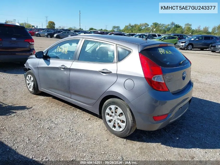 KMHCT5AE7GU243377 2016 Hyundai Accent Se