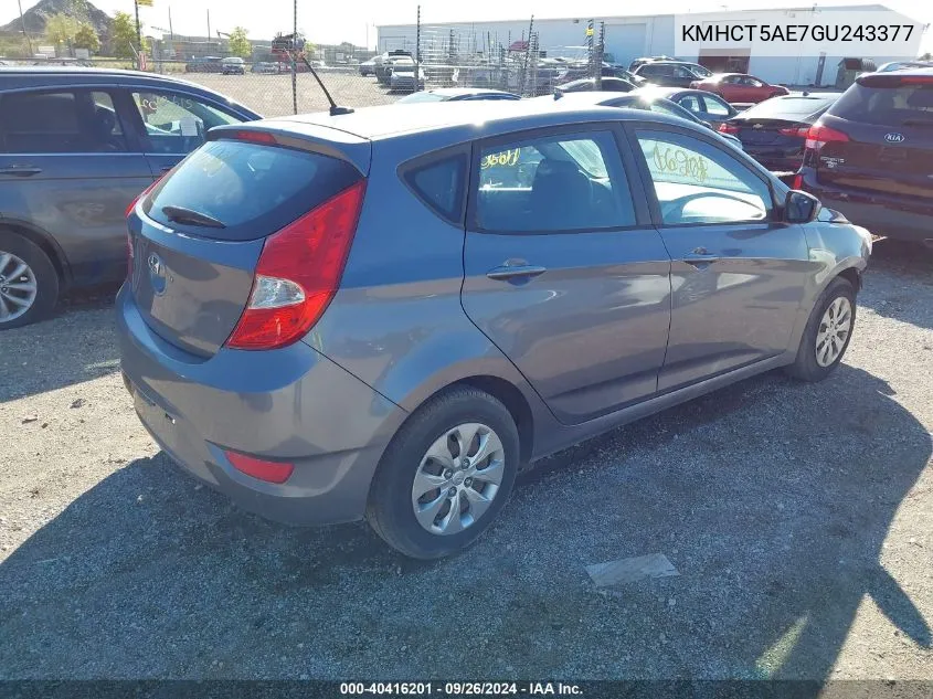 KMHCT5AE7GU243377 2016 Hyundai Accent Se