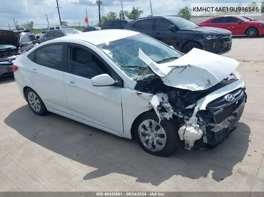 2016 Hyundai Accent Se VIN: KMHCT4AE1GU986546 Lot: 40430561