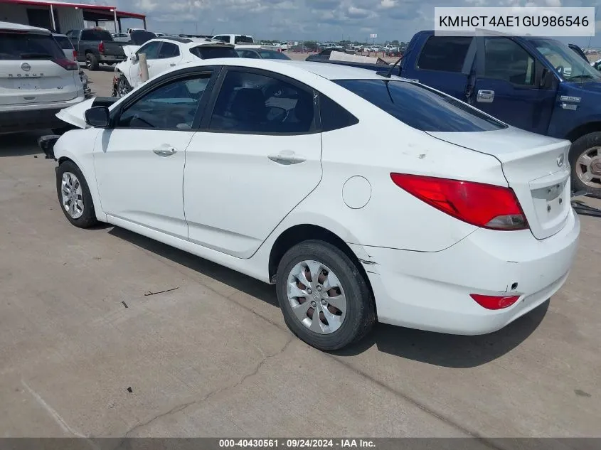 KMHCT4AE1GU986546 2016 Hyundai Accent Se