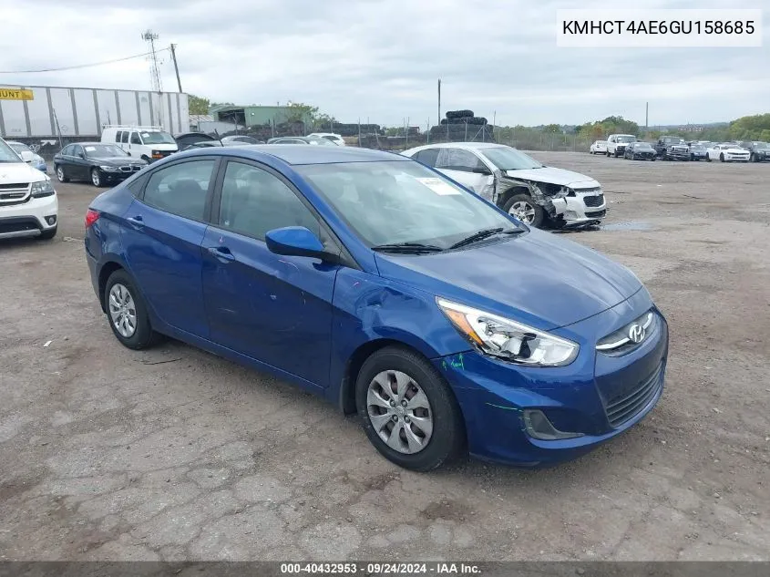 2016 Hyundai Accent Se VIN: KMHCT4AE6GU158685 Lot: 40432953