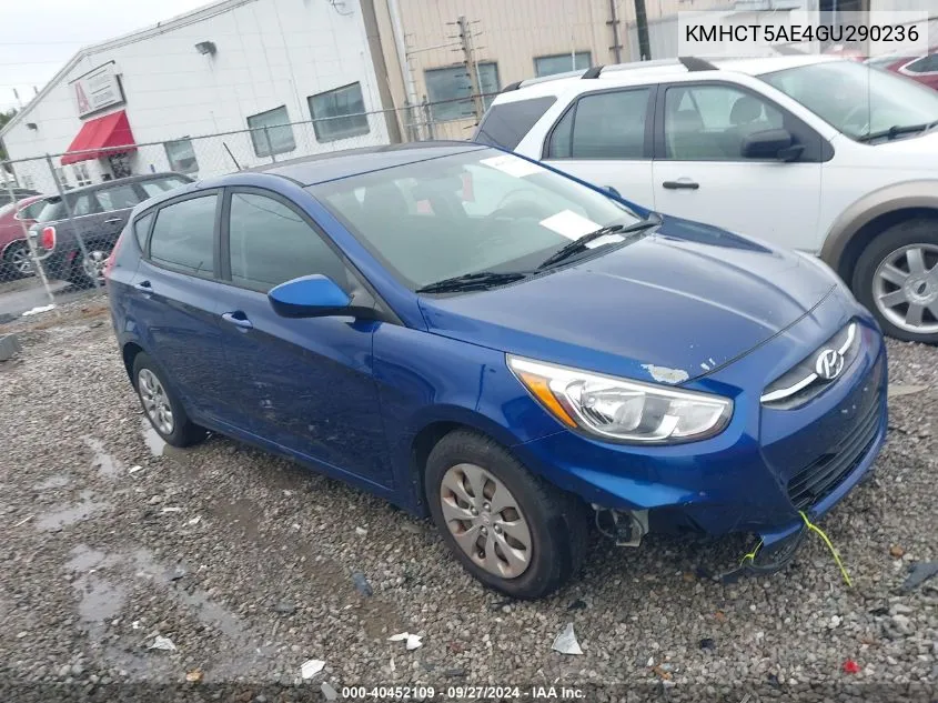 2016 Hyundai Accent Se VIN: KMHCT5AE4GU290236 Lot: 40452109