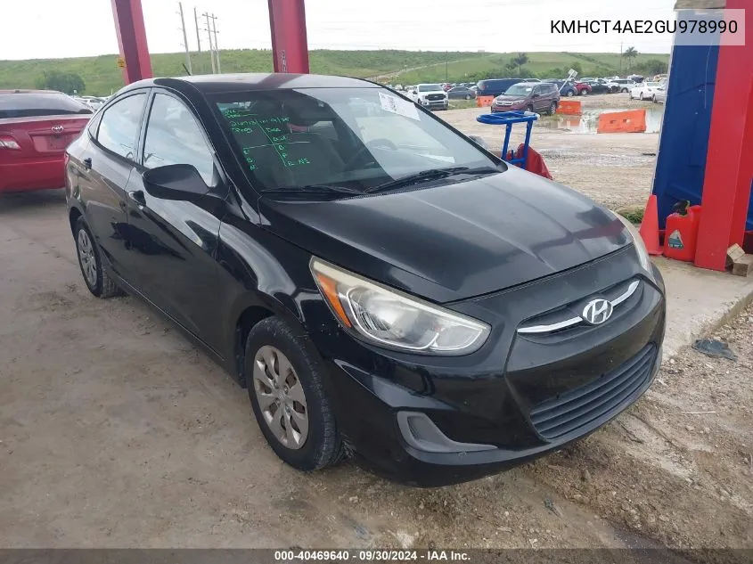 2016 Hyundai Accent Se VIN: KMHCT4AE2GU978990 Lot: 40469640