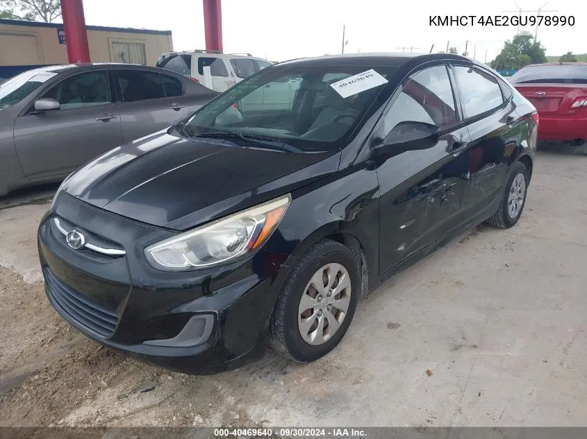 2016 Hyundai Accent Se VIN: KMHCT4AE2GU978990 Lot: 40469640