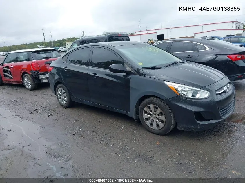 2016 Hyundai Accent Se VIN: KMHCT4AE7GU138865 Lot: 40487532