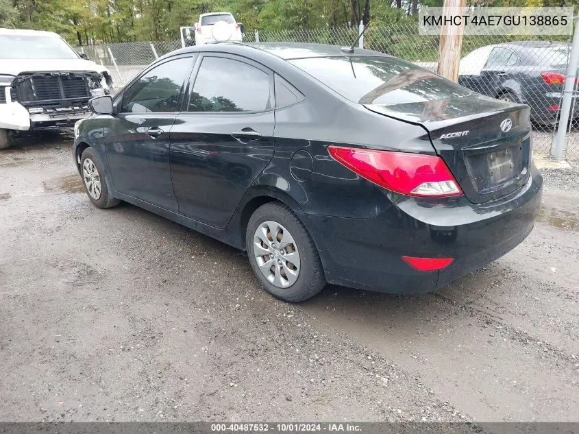 2016 Hyundai Accent Se VIN: KMHCT4AE7GU138865 Lot: 40487532