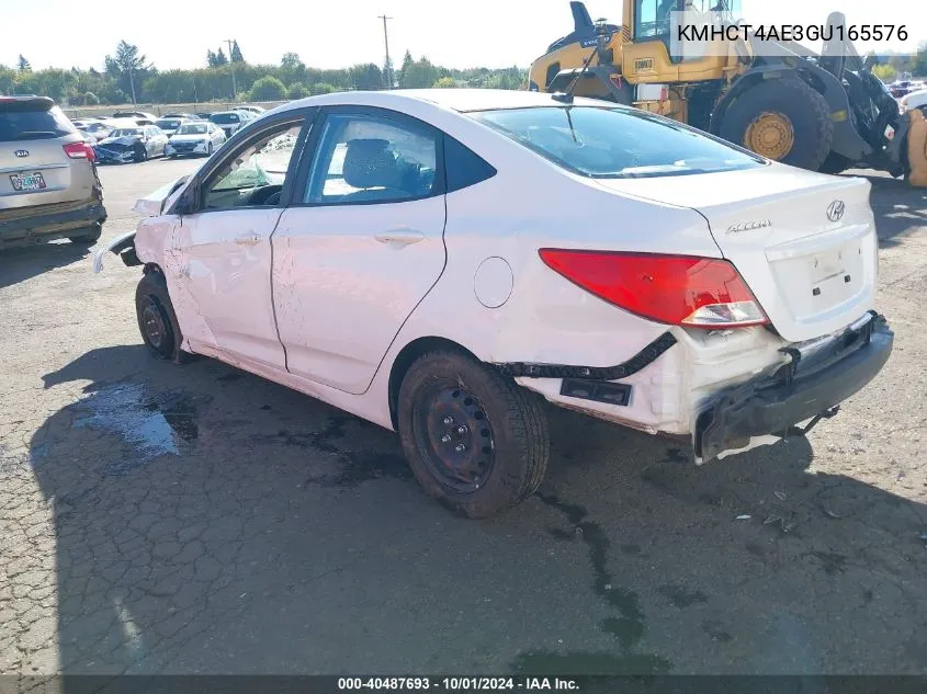 2016 Hyundai Accent Se VIN: KMHCT4AE3GU165576 Lot: 40487693