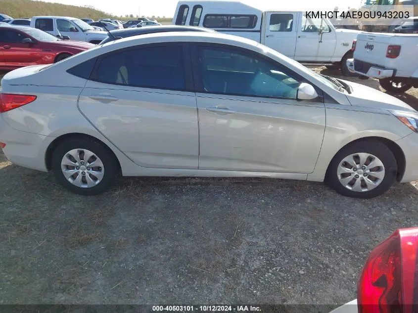 2016 Hyundai Accent Se VIN: KMHCT4AE9GU943203 Lot: 40503101