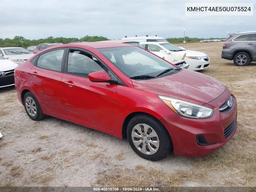 2016 Hyundai Accent Se VIN: KMHCT4AE5GU075524 Lot: 40518708