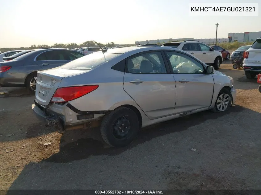 2016 Hyundai Accent Se VIN: KMHCT4AE7GU021321 Lot: 40552782