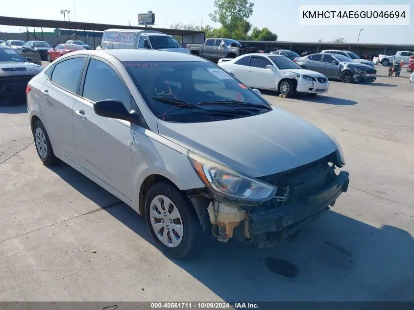 2016 Hyundai Accent Se VIN: KMHCT4AE6GU046694 Lot: 40561711