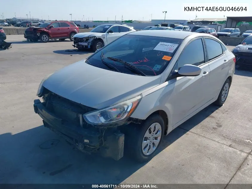 2016 Hyundai Accent Se VIN: KMHCT4AE6GU046694 Lot: 40561711