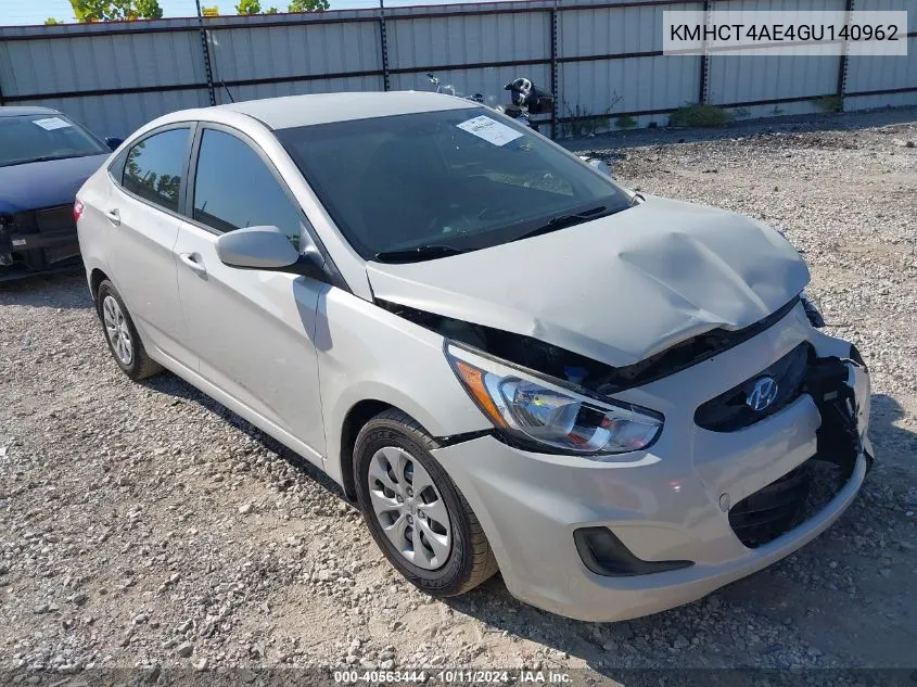 2016 Hyundai Accent Se VIN: KMHCT4AE4GU140962 Lot: 40563444