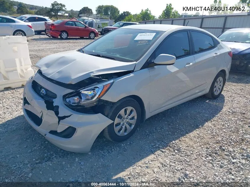 2016 Hyundai Accent Se VIN: KMHCT4AE4GU140962 Lot: 40563444