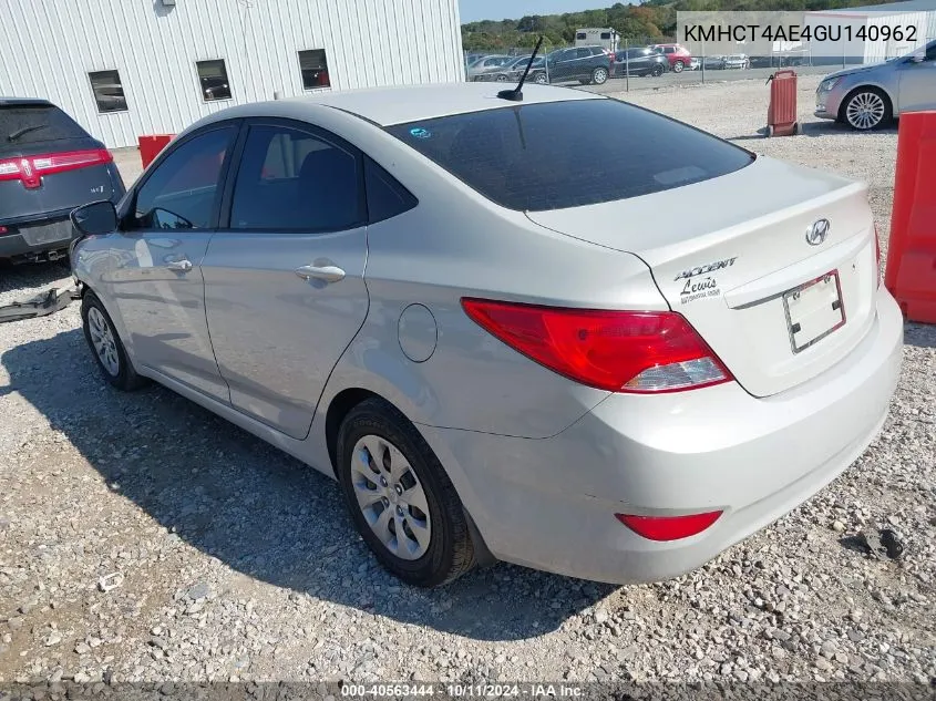 2016 Hyundai Accent Se VIN: KMHCT4AE4GU140962 Lot: 40563444