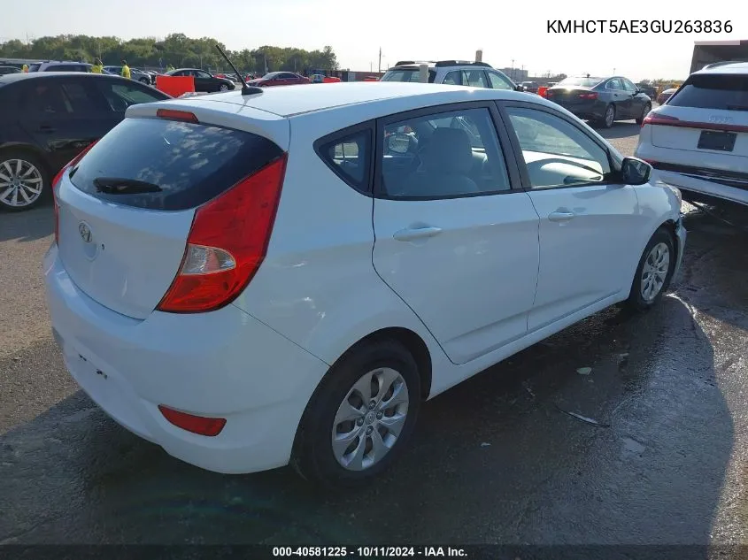 2016 Hyundai Accent Se VIN: KMHCT5AE3GU263836 Lot: 40581225