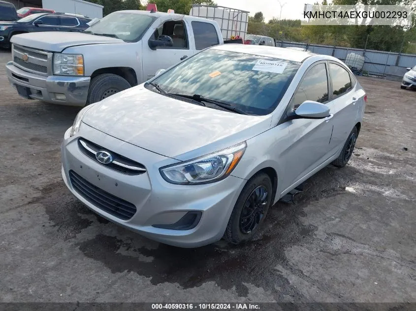 2016 Hyundai Accent Se VIN: KMHCT4AEXGU002293 Lot: 40590316