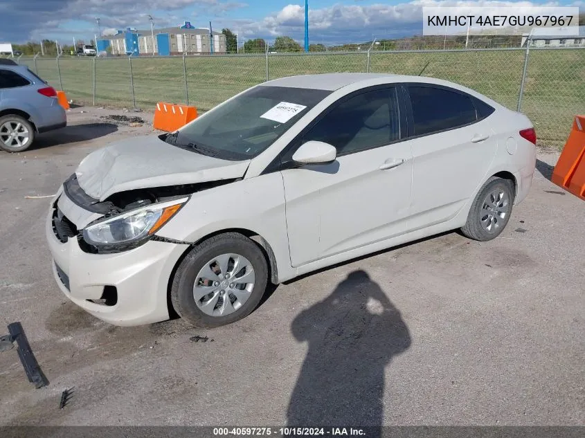 2016 Hyundai Accent Se VIN: KMHCT4AE7GU967967 Lot: 40597275