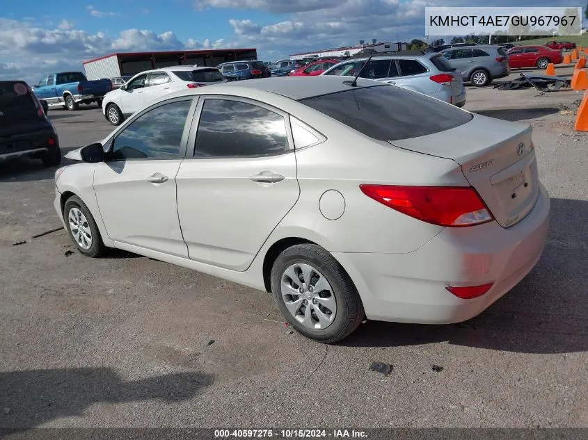 2016 Hyundai Accent Se VIN: KMHCT4AE7GU967967 Lot: 40597275