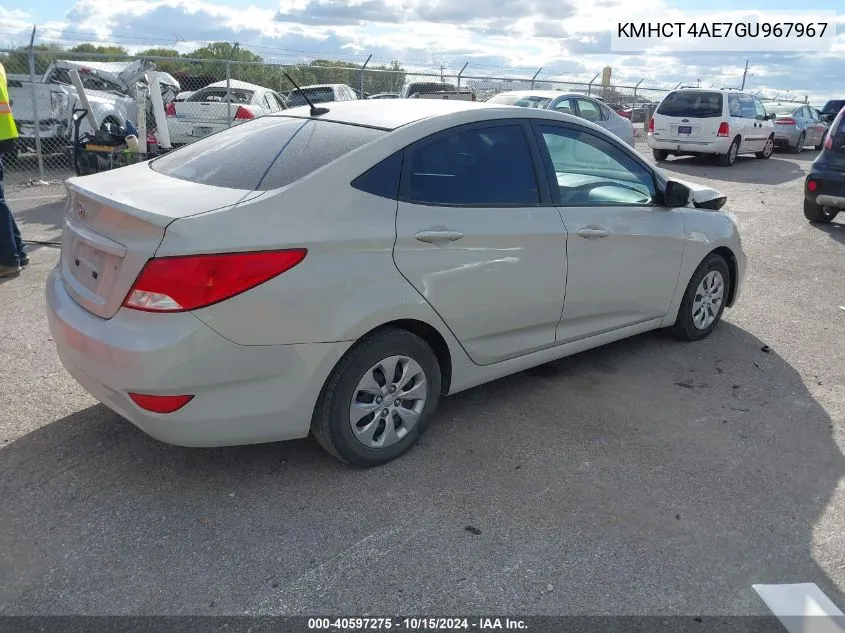 2016 Hyundai Accent Se VIN: KMHCT4AE7GU967967 Lot: 40597275