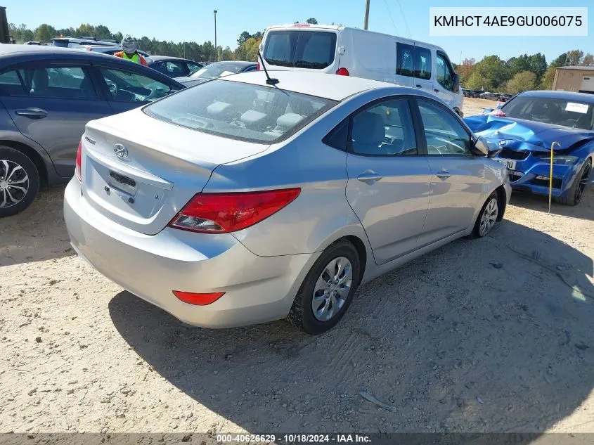 2016 Hyundai Accent Se VIN: KMHCT4AE9GU006075 Lot: 40626629