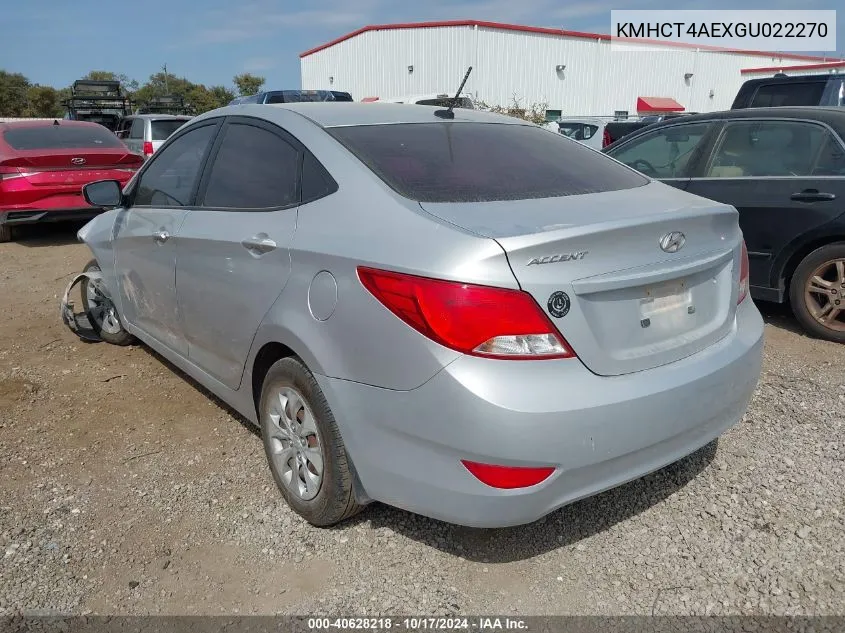 KMHCT4AEXGU022270 2016 Hyundai Accent Se