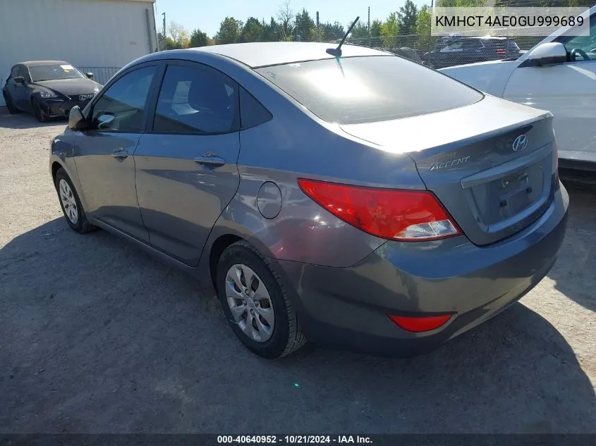 2016 Hyundai Accent Se VIN: KMHCT4AE0GU999689 Lot: 40640952