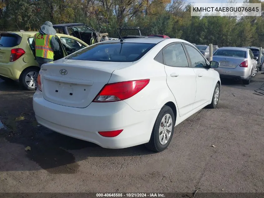 2016 Hyundai Accent Se VIN: KMHCT4AE8GU076845 Lot: 40645585