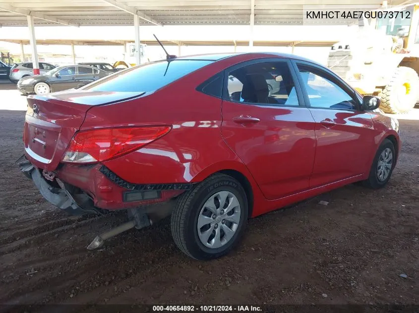 2016 Hyundai Accent Se VIN: KMHCT4AE7GU073712 Lot: 40654892