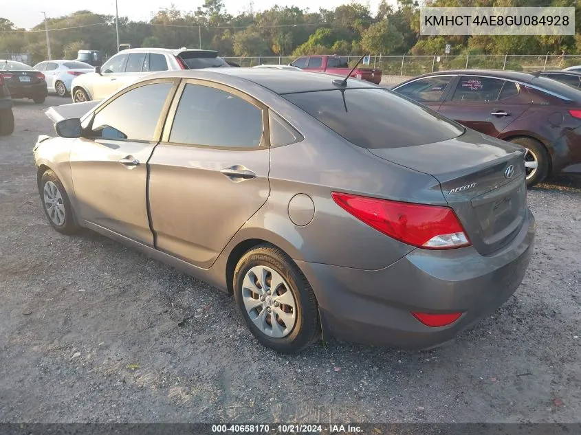 2016 Hyundai Accent Se VIN: KMHCT4AE8GU084928 Lot: 40658170