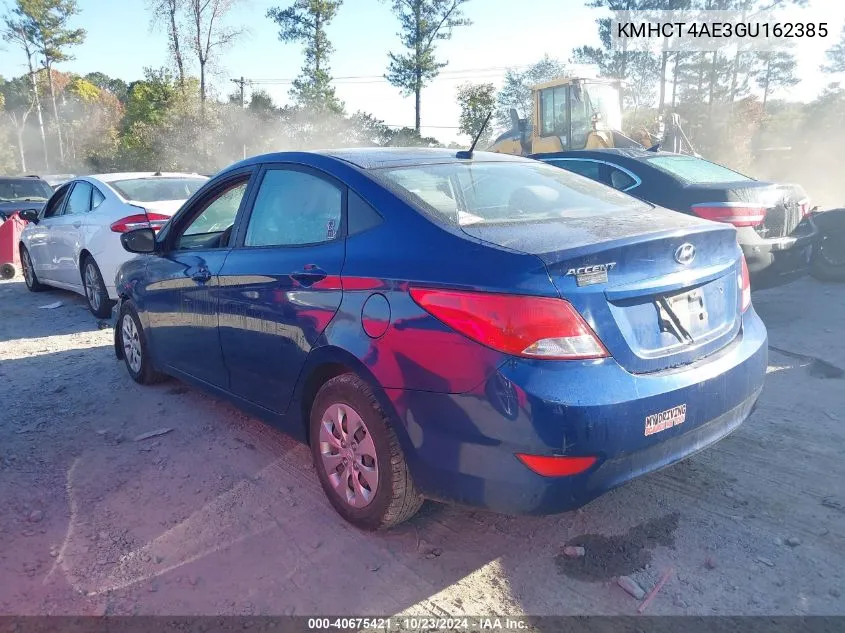 2016 Hyundai Accent Se VIN: KMHCT4AE3GU162385 Lot: 40675421