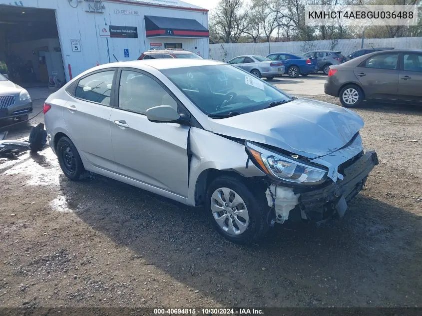 2016 Hyundai Accent Se VIN: KMHCT4AE8GU036488 Lot: 40694815